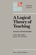 Cover: A Logical Theory of Teaching - Springer