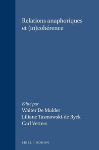 Abbildung von: Relations anaphoriques et (in)coherence - Rodopi