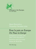 Cover: Pour la paix en Europe / For Peace in Europe - European Interuniversity Press