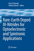 Cover: Rare-Earth Doped III-Nitrides for Optoelectronic and Spintronic Applications - Springer