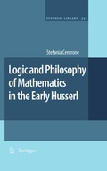Cover: Logic and Philosophy of Mathematics in the Early Husserl - Springer