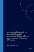Cover: International Bibliography of Austrian Philosophy /Internationale... - Rodopi