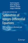 Cover: Symmetries of Integro-Differential Equations - Springer