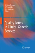 Cover: Quality Issues in Clinical Genetic Services - Springer