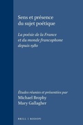Cover: Sens et presence du sujet poetique - Rodopi
