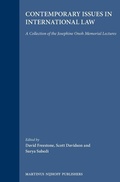 Cover: Contemporary Issues in International Law:A Collection of the Josephine Onoh Memorial Lectures - Kluwer Law International