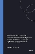 Cover: Dutch Contributions to the Eleventh International Congress of Slavists - Rodopi