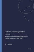 Cover: Variation and change in the lexicon - Rodopi