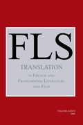 Cover: Translation in French and Francophone Literature and Film - Rodopi