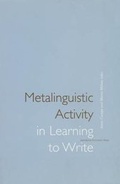Bild: Metalinguistic Activity in Learning to Write - Amsterdam University Press