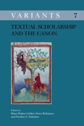 Cover: Textual Scholarship and the Canon. - Rodopi