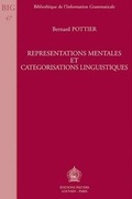 Cover: Representations mentales et categorisations linguistiques - Peeters Publishers