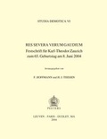 Cover: Res severa verum gaudium - Peeters Publishers