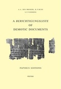 Cover: A Berichtigungsliste of Demotic Documents. A. Papyrus Editions - Peeters Publishers