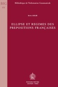 Cover: Ellipse et Regimes des Prepositions Francaises - Peeters Publishers