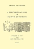 Cover: A Berichtigungsliste of Demotic Documents. C. Indexes of New and Rejected Readings - Peeters Publishers