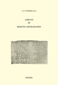 Cover: Aspects of Demotic Orthography - Peeters Publishers
