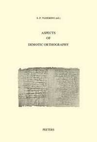 Enlarge image Cover: Aspects of Demotic Orthography - Peeters Publishers
