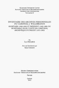 Cover: Inventaire Des Archives Personnelles Du Cardinal J. Willebrands - Peeters Publishers