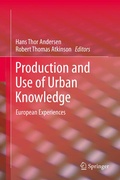 Cover: Production and Use of Urban Knowledge - Springer