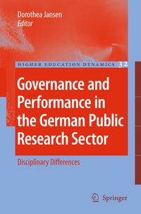 Enlarge image Cover: Governance and Performance in the German Public Research Sector - Springer