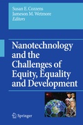 Cover: Nanotechnology and the Challenges of Equity, Equality and Development - Springer