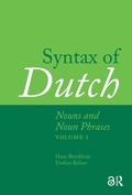 Cover: Syntax of Dutch: Nouns and Noun Phrases - Volume 1 - Pallas Publications