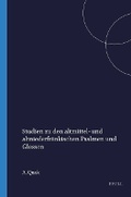 Cover: Studien zu den altmittel- und altniederfr&auml;nkischen Psalmen und Glossen - Rodopi