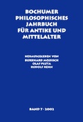 Cover: Bochumer Philosophisches Jahrbuch fuer Antike und Mittelalter - John Benjamins Publishing Co