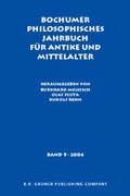 Cover: Bochumer Philosophisches Jahrbuch fuer Antike und Mittelalter - John Benjamins Publishing Co