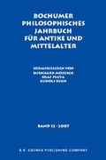 Cover: Bochumer Philosophisches Jahrbuch fuer Antike und Mittelalter - John Benjamins Publishing Co