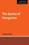 Cover: The Syntax of Hungarian - Cambridge University Press