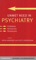 Cover: Unmet Need in Psychiatry - Cambridge University Press