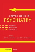 Cover: Unmet Need in Psychiatry - Cambridge University Press