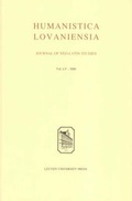 Cover: Humanistica Lovaniensia - Leuven University Press