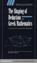 Cover: The Shaping of Deduction in Greek Mathematics - Cambridge University Press