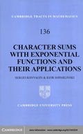 Bild: Character Sums with Exponential Functions and their Applications - Cambridge University Press
