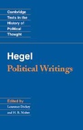Cover: Hegel: Political Writings - Cambridge University Press