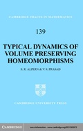 Cover: Typical Dynamics of Volume Preserving Homeomorphisms - Cambridge University Press