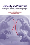 Cover: Modality and Structure in Signed and Spoken Languages - Cambridge University Press