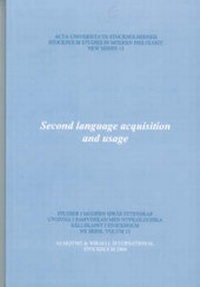 Abbildung von: Second Language Acquisition and Usage - Almqvist & Wiksell Internat.