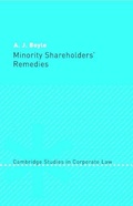 Cover: Minority Shareholders' Remedies - Cambridge University Press