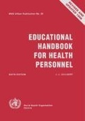 Cover: Educational Handbook for Health Personnel - World Health Organization