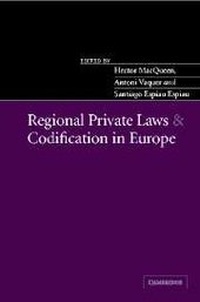 Enlarge image Cover: Regional Private Laws and Codification in Europe - Cambridge University Press