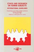 Cover: Ethics and Research on Human Subjects. International Guidelines - World Health Organization
