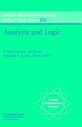 Cover: Analysis and Logic - Cambridge University Press