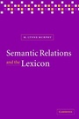 Cover: Semantic Relations and the Lexicon - Cambridge University Press