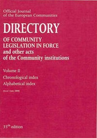 Abbildung von: Directory of Community Leglisation in Force and Other Acts of the Community Institutions - European Commission