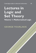 Cover: Lectures in Logic and Set Theory: Volume 1, Mathematical Logic - Cambridge University Press