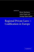 Cover: Regional Private Laws and Codification in Europe - Cambridge University Press